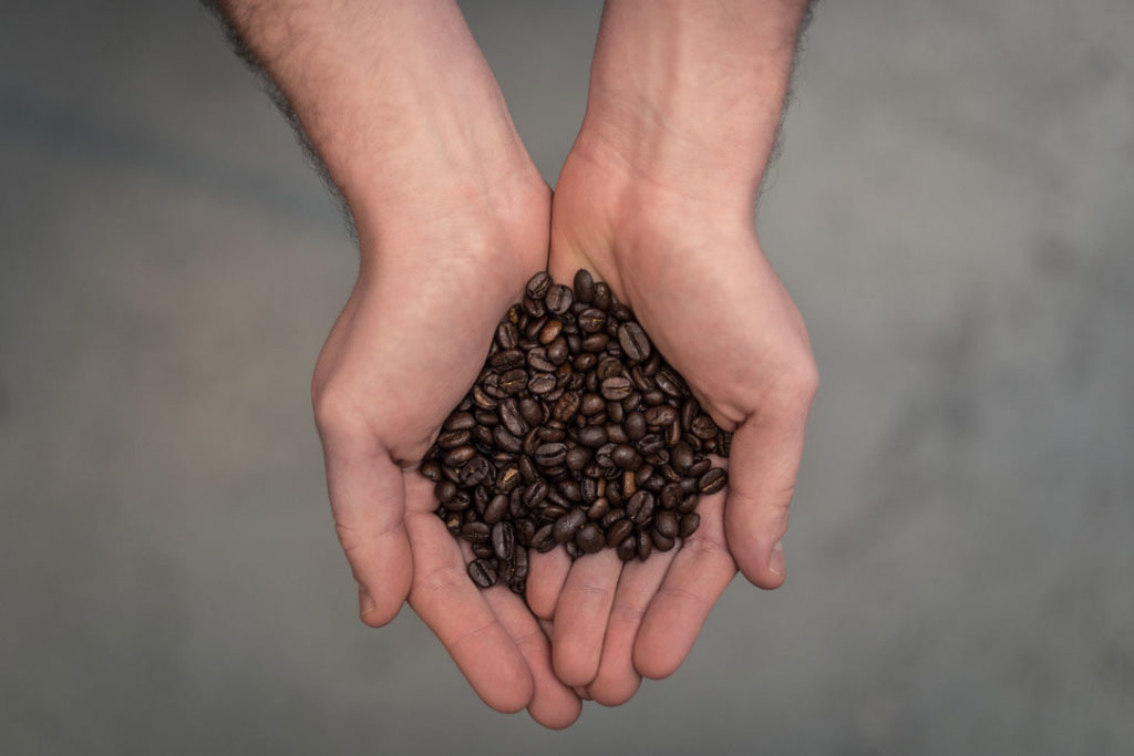 Coffee beans from a commercial coffee machine