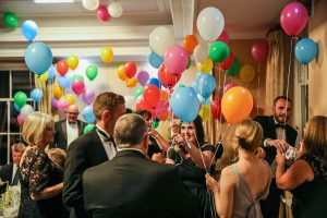 colourful balloons at party
