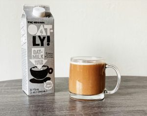 oat milk drink and coffee
